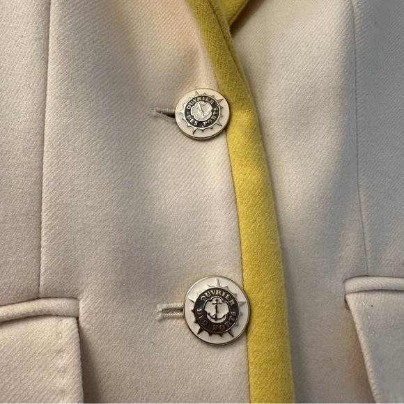 J Crew Lexington Cream and Yellow Wool Blazer Size 4 - Picture 2 of 9